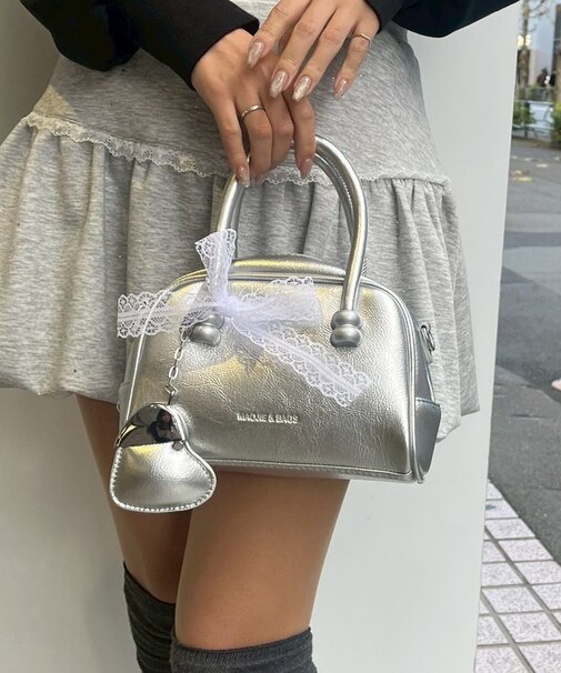 レースリボン×チャームショルダー