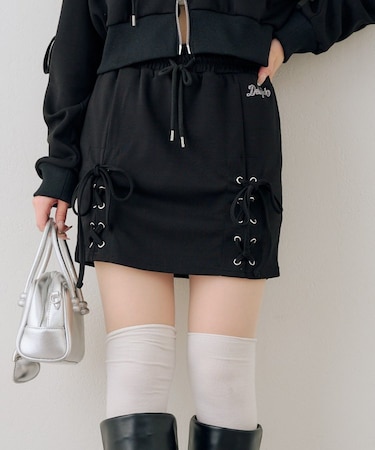 【set upで楽しめる】ロゴキラリダンボールレースUPスカート