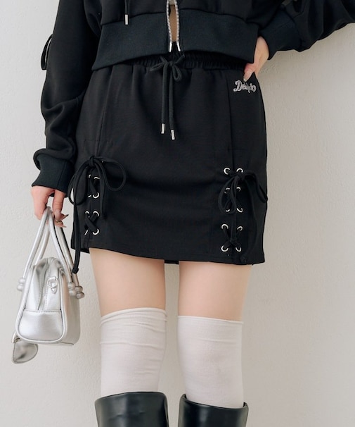 【set upで楽しめる】ロゴキラリダンボールレースUPスカート