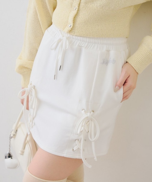 【set upで楽しめる】ロゴキラリダンボールレースUPスカート