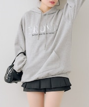 スパンコールロゴ裏起毛パーカー