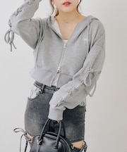 【set upで楽しめる】ロゴキラリダンボールレースUPパーカー