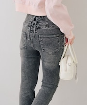 後レースアップフレアパンツ