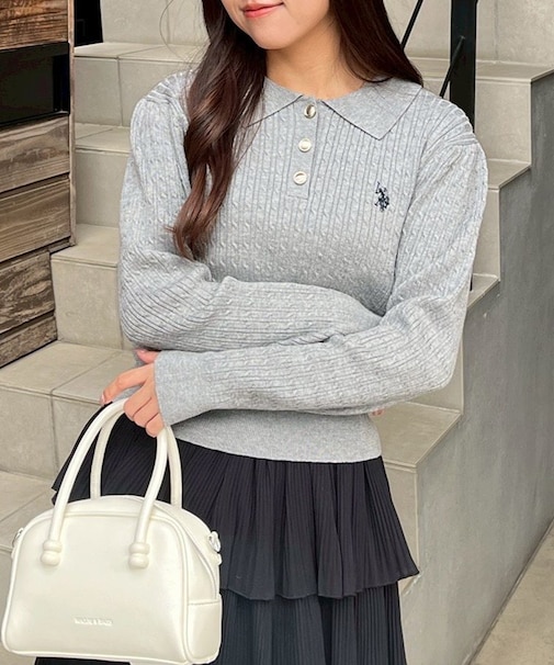 【U.S. POLO ASSN. ×RMAF】ケーブルポロニットプルオーバー