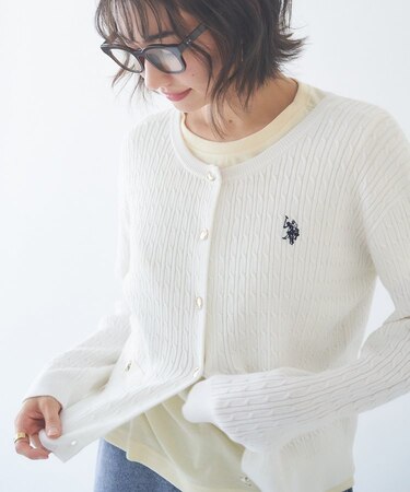 【U.S. POLO ASSN. ×RMAF】ケーブルカーディガン
