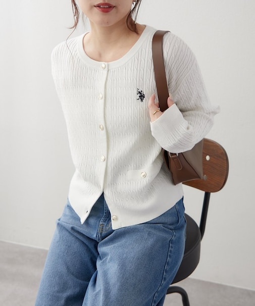 【U.S. POLO ASSN. ×RMAF】ケーブルカーディガン