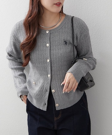 【U.S. POLO ASSN. ×RMAF】ケーブルカーディガン