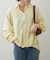 色々ボタン段々袖タケノコタックブラウス