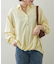 色々ボタン段々袖タケノコタックブラウス