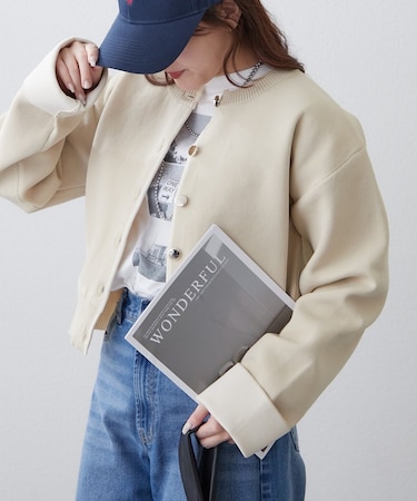 配色デザインスポンディッシュカーディガン