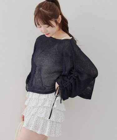 メッシュドロストプルオーバー