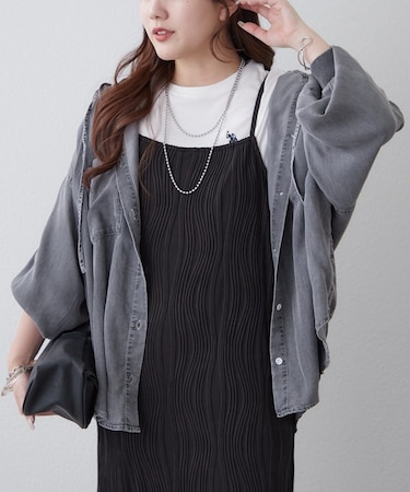 【OTONA】デニムパーカーシャツ