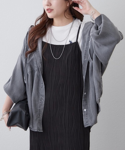 【OTONA】デニムパーカーシャツ