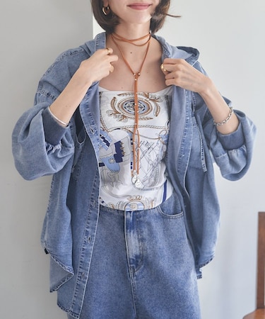 【OTONA】デニムパーカーシャツ