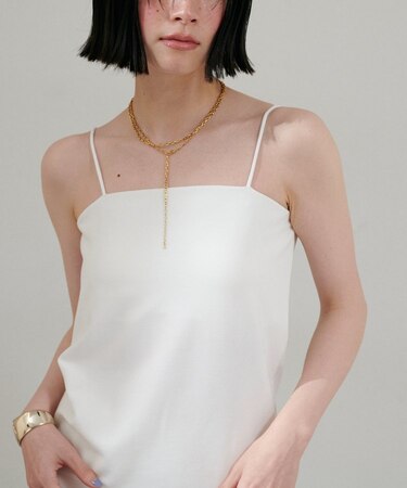 【LARUTA】カップ付きレーヨンポンチキャミ