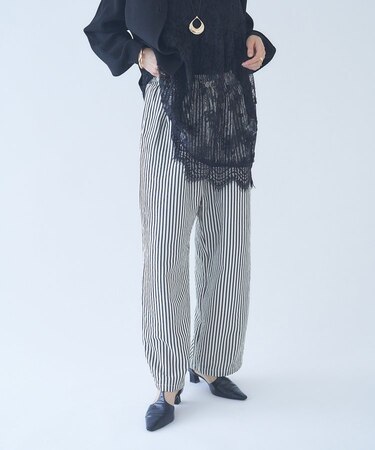 【M/Lサイズ展開】ストライプイージーパンツ