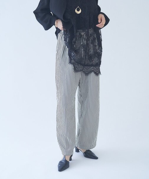 【M/Lサイズ展開】ストライプイージーパンツ