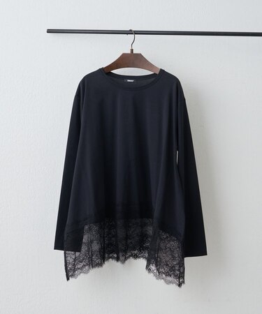 裾レースイレヘムTシャツ