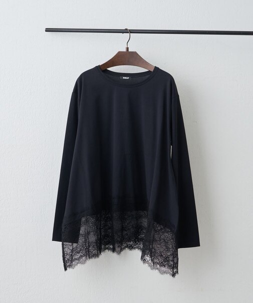 裾レースイレヘムTシャツ