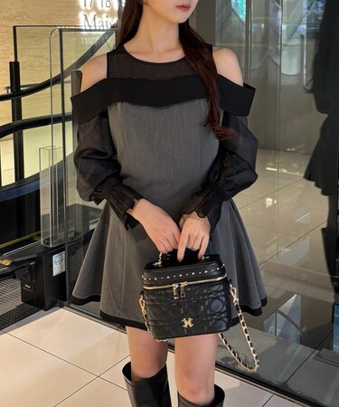 【one after another】袖取り外し可能ミニワンピース