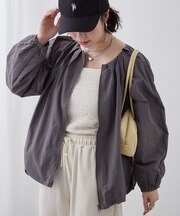 【ふんわりシルエット】タックバルーンブルゾン