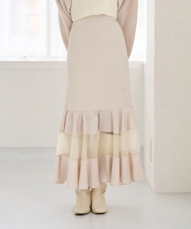 【Seemi】異素材マーメイドスカート