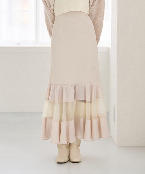 【Seemi】異素材マーメイドスカート