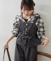 【上下2枚SET】共ベルト付ビスチェ+ワイドパンツ