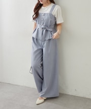 【上下2枚SET】共ベルト付ビスチェ+ワイドパンツ