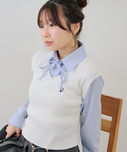 【RMAF】シャツ+ニットベストドッキングプルオーバー