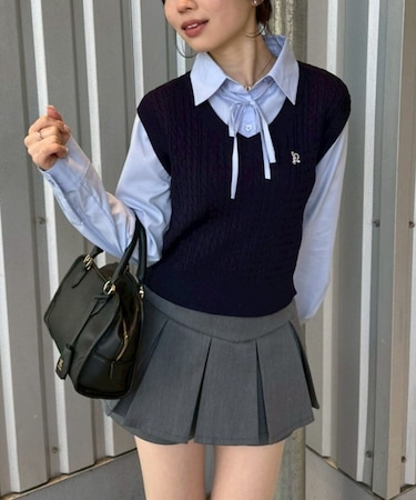 【RMAF】シャツ+ニットベストドッキングプルオーバー