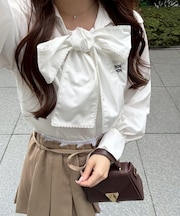 【ANOTHER BRANCH】リボン取り外し可能！ピコレースボウタイブラウス