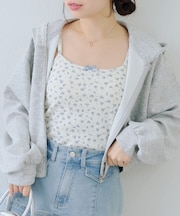 ラインストーンロゴキャップ付キャミ