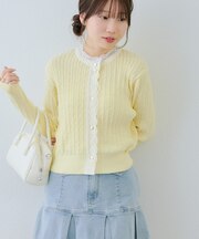 【Another Branch】ケーブルレース付カーディガン