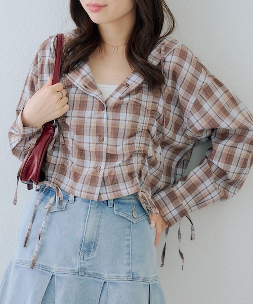 【continuer】ドロストフードシャツ