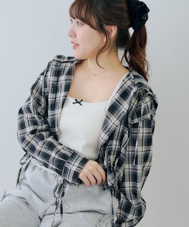 【continuer】ドロストフードシャツ