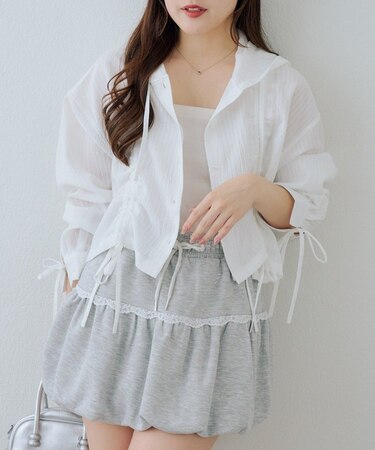 【continuer】ドロストフードシャツ