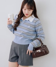 スキッパー布帛ポロニット