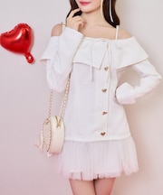 【one after another】ハートボタン切替ミニワンピース