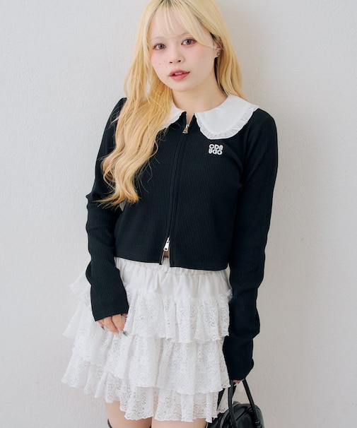 【continuer】フリル衿ドッキングWZIP