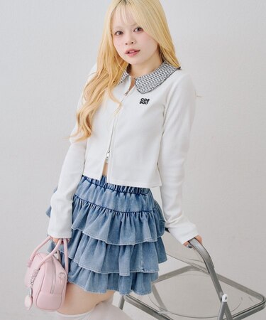 【continuer】フリル衿ドッキングWZIP