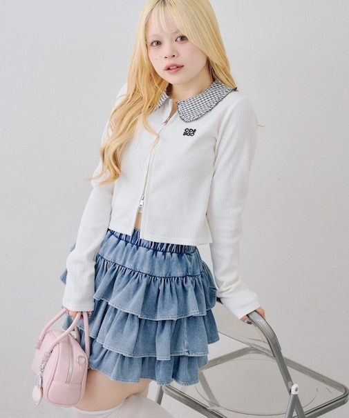 【continuer】フリル衿ドッキングWZIP