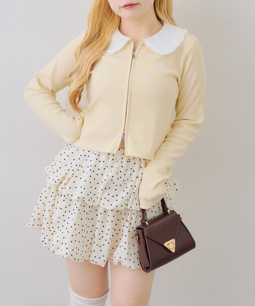 【continuer】フリル衿ドッキングWZIP