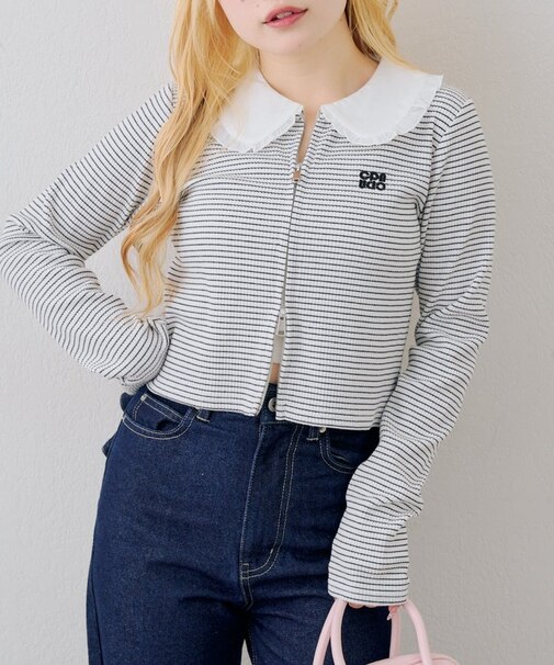 【continuer】フリル衿ドッキングWZIP