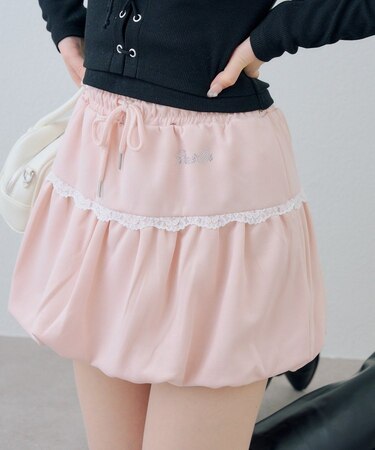 【continuer】【セットアップ】レースバルーンスカート