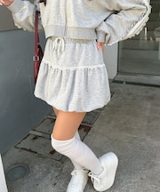 【continuer】【セットアップ】レースバルーンスカート