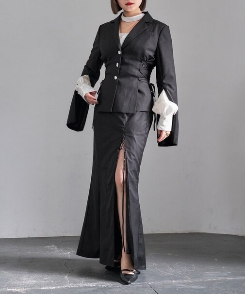 【Mavie..7】【3サイズ展開】スリット入りレースUPスカート