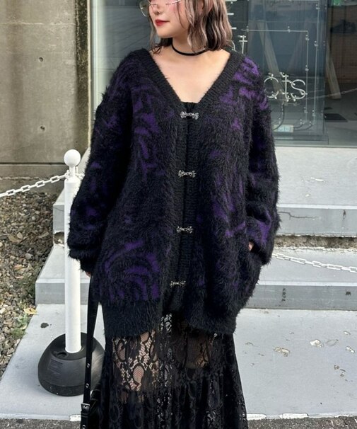 【Mavie..7】マーブルニットカーディガン