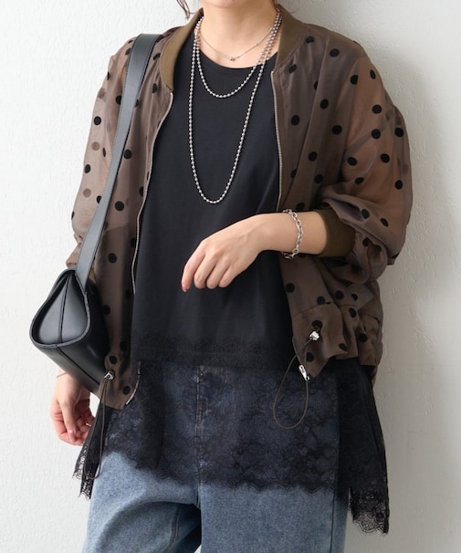 【即着映え！】裾レースノースリプルオーバー