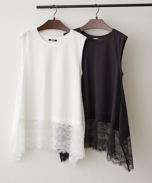 裾レースノースリプルオーバー